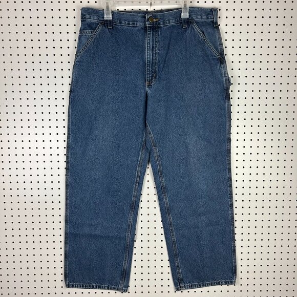 Carhartt Carpenter Jeans‎ 36x30 Pants Distressed Faded Work Wear B13DPS Western - Picture 4 of 7